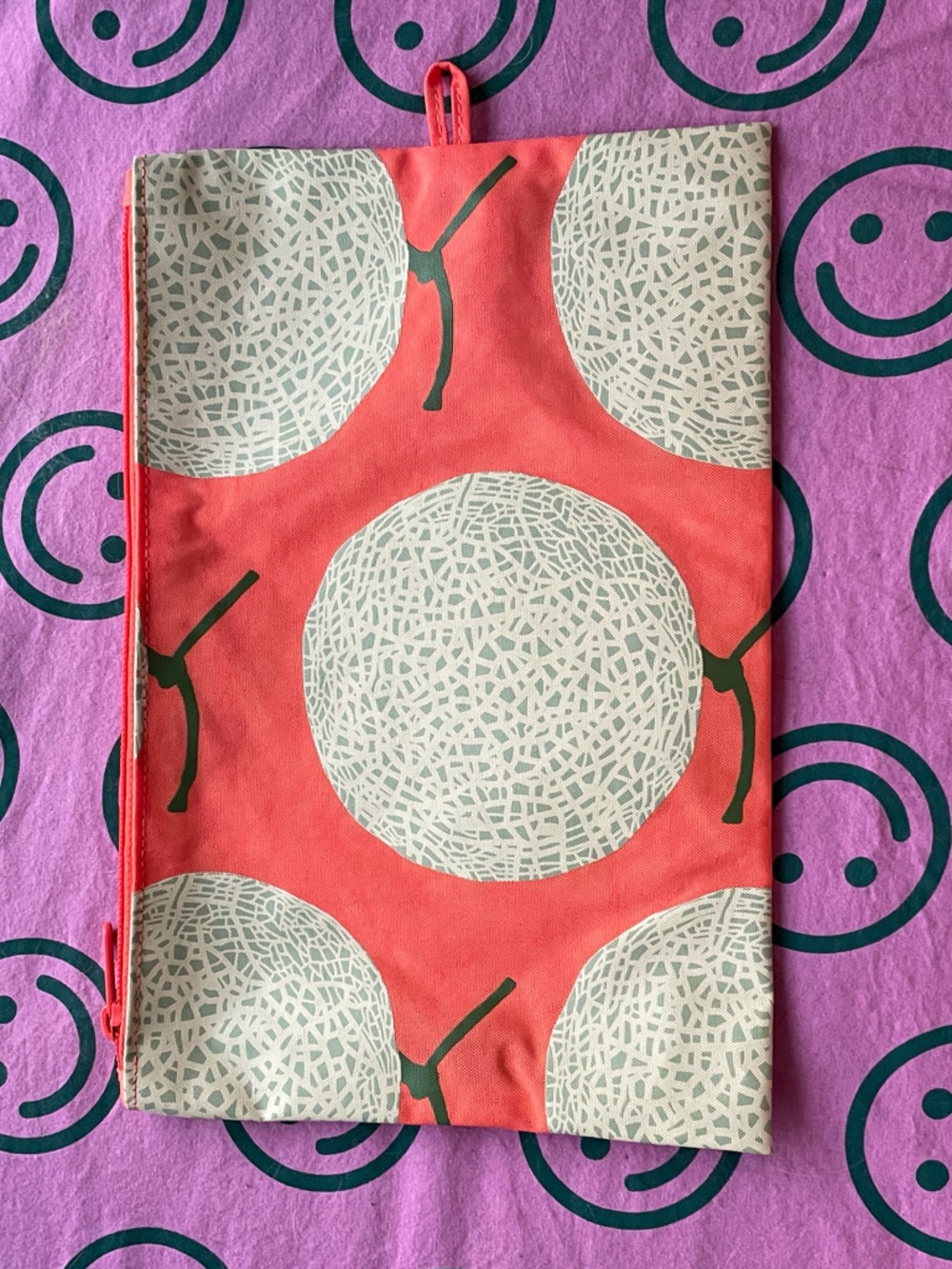 BAGGU large yubari cantaloupe fruit collectible flat pouch